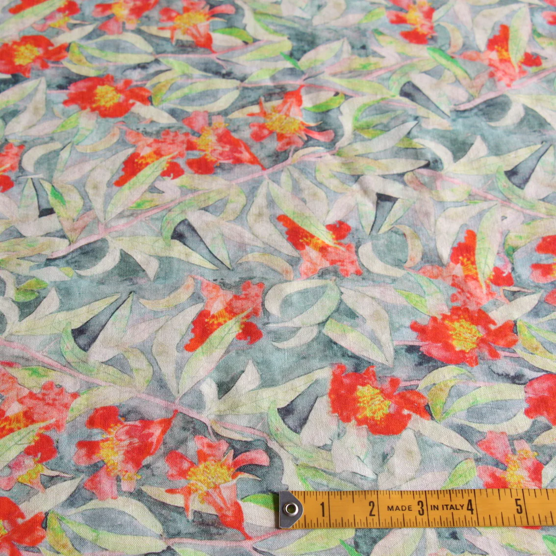 Eucalyptus In Bloom Washed Printed Linen - Image 3