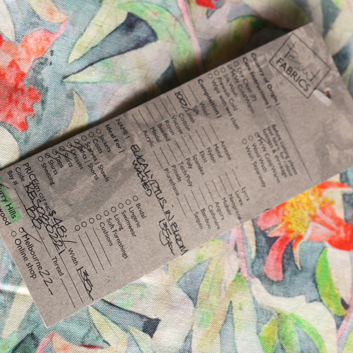 Eucalyptus In Bloom Washed Printed Linen - Image 4