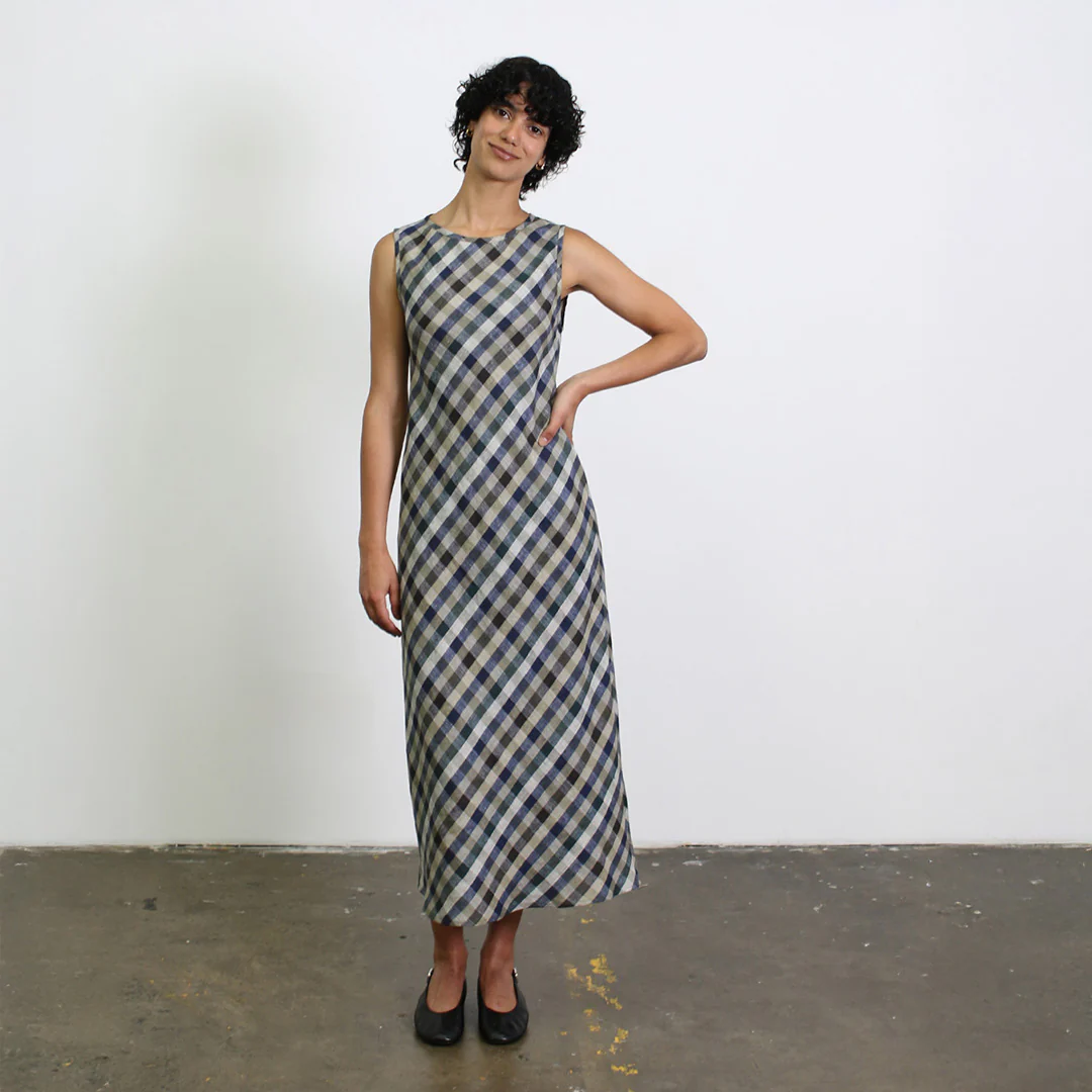 Everly Check Green Linen - Image 2