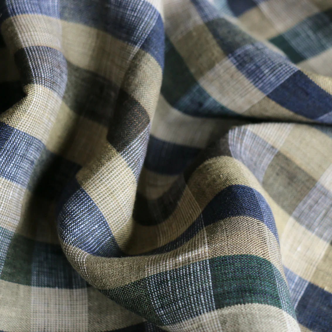 Everly Check Green Linen - Image 4