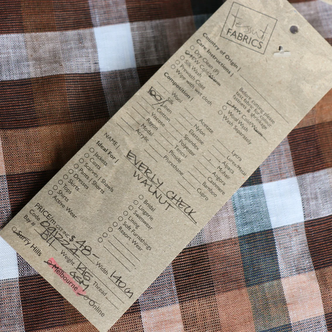 Everly Check Walnut Linen - Image 4