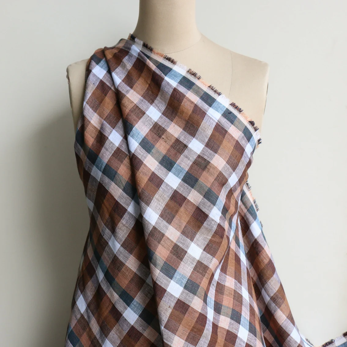 Everly Check Walnut Linen - Image 5