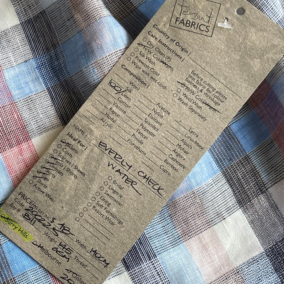 Everly Check Water Linen - Image 4