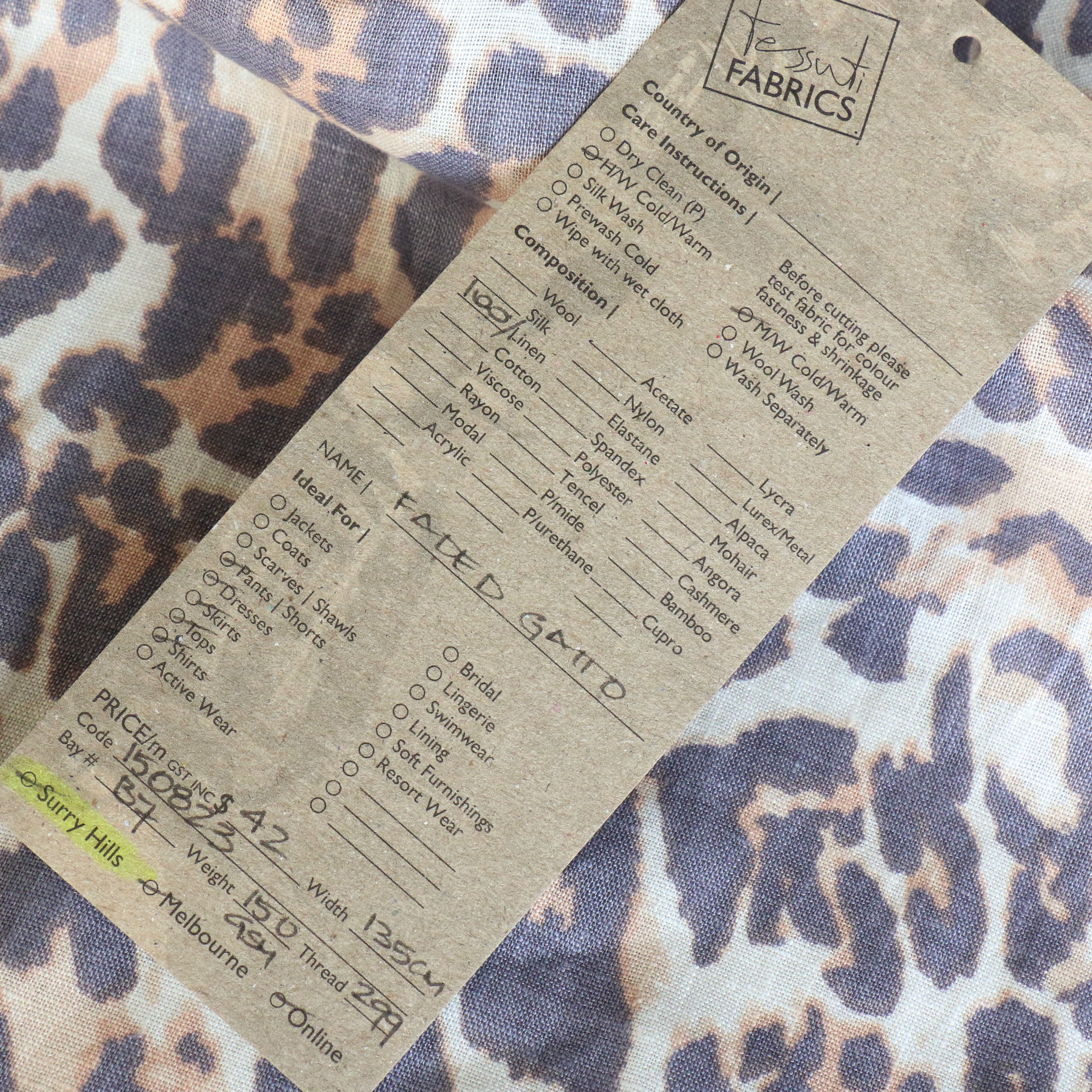 Faded Gatto Printed Linen - Image 3