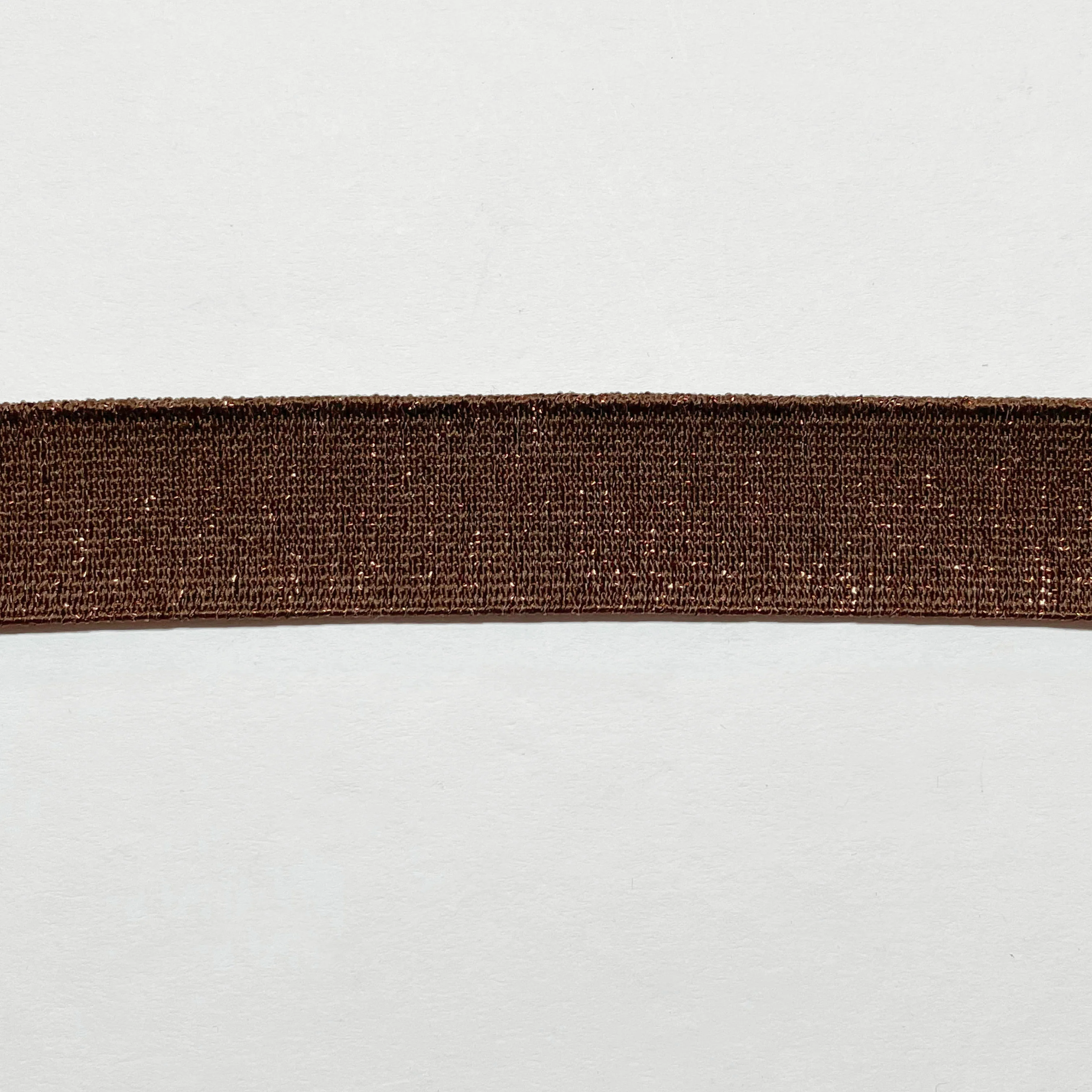 Fancy Elastic Elastic (25mm/ 1") - Striped Brown/Brown Lurex - Image 2