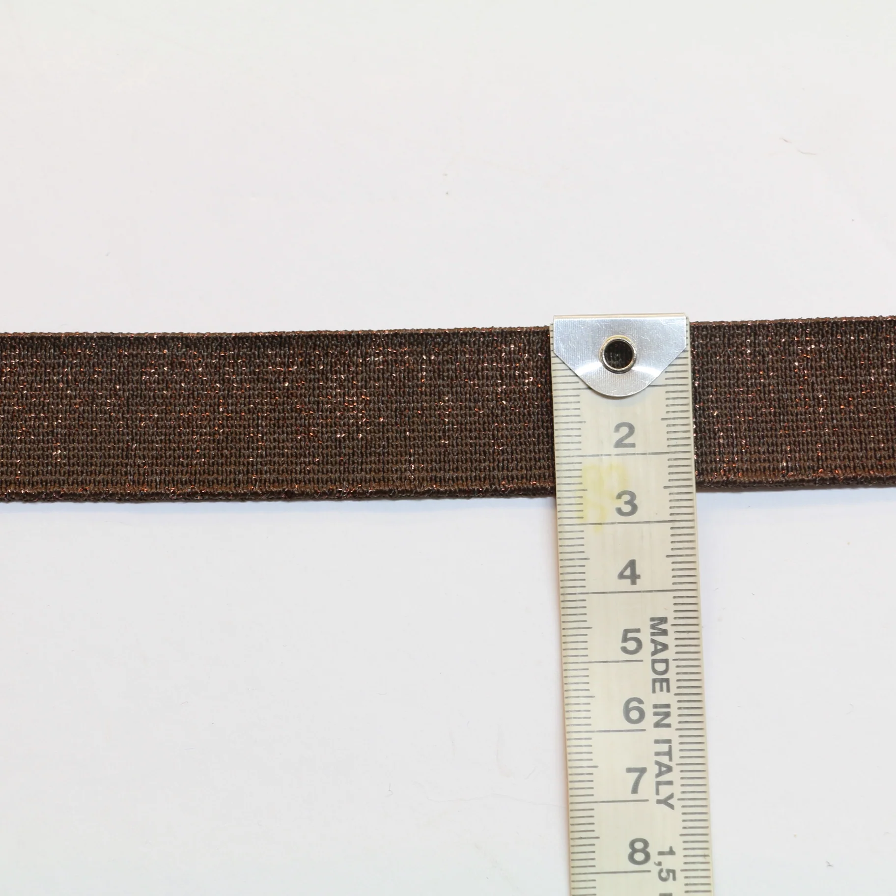 Fancy Elastic Elastic (25mm/ 1") - Striped Brown/Brown Lurex - Image 3