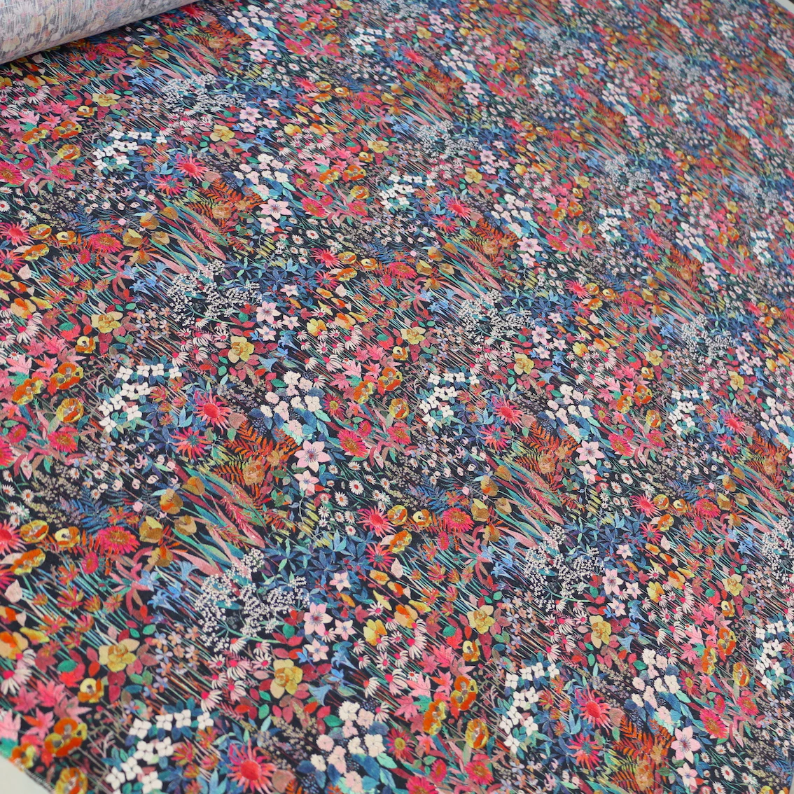 Faria Flowers Pink - Liberty Sycamore Linen - Image 4