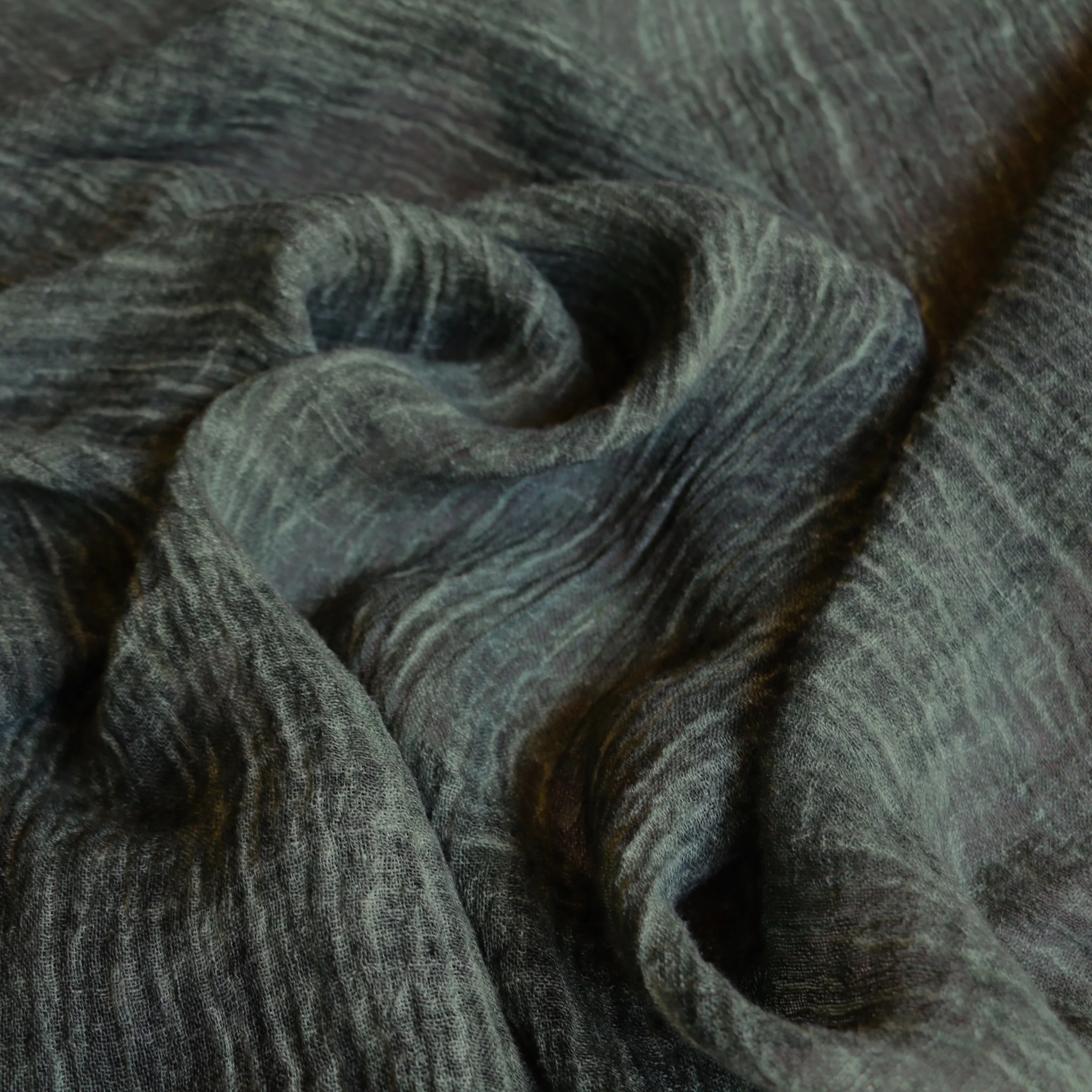 Faro Green Tie-dyed Crinkle Linen - Image 2