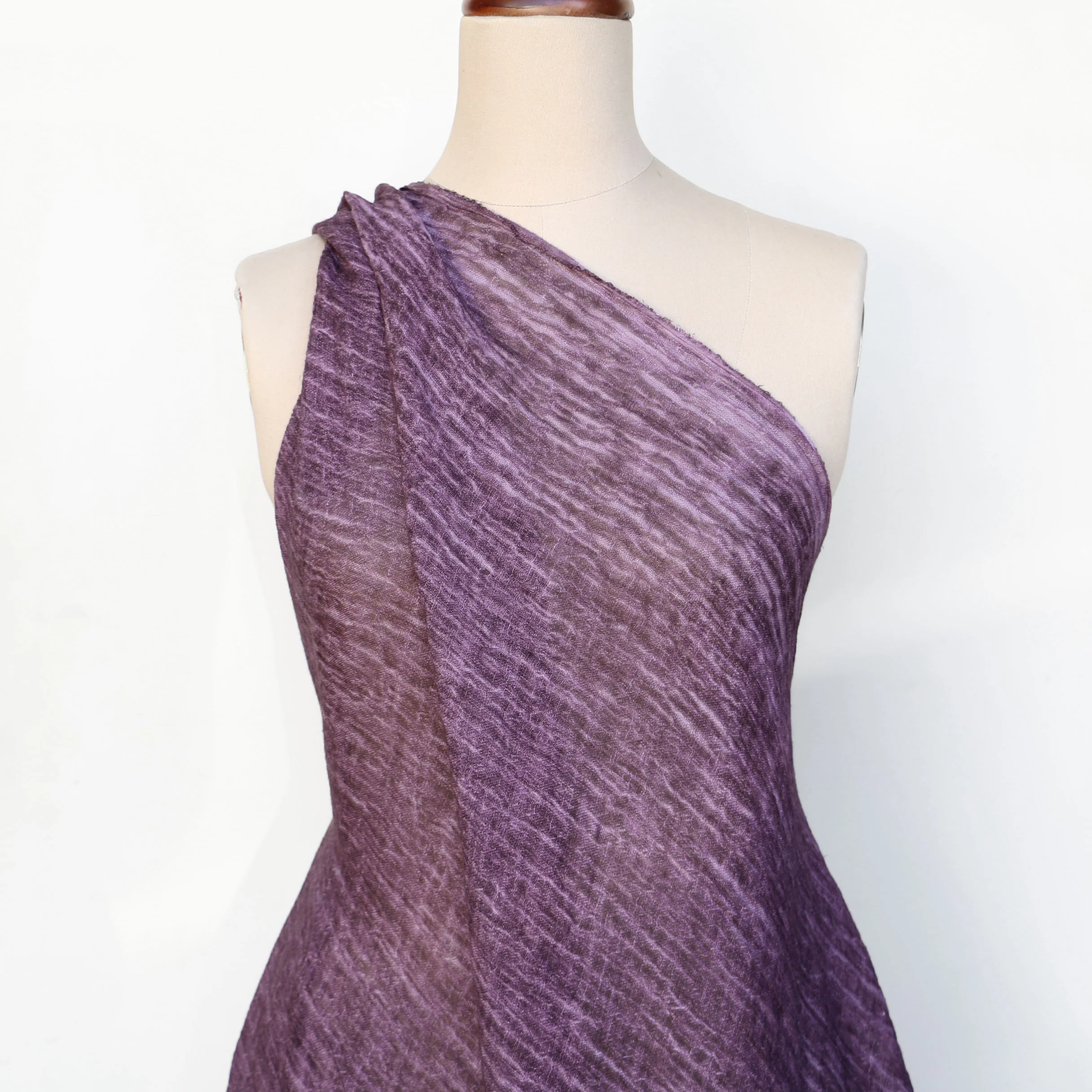 Faro Mauve Tie-dyed Crinkle Linen - Image 3