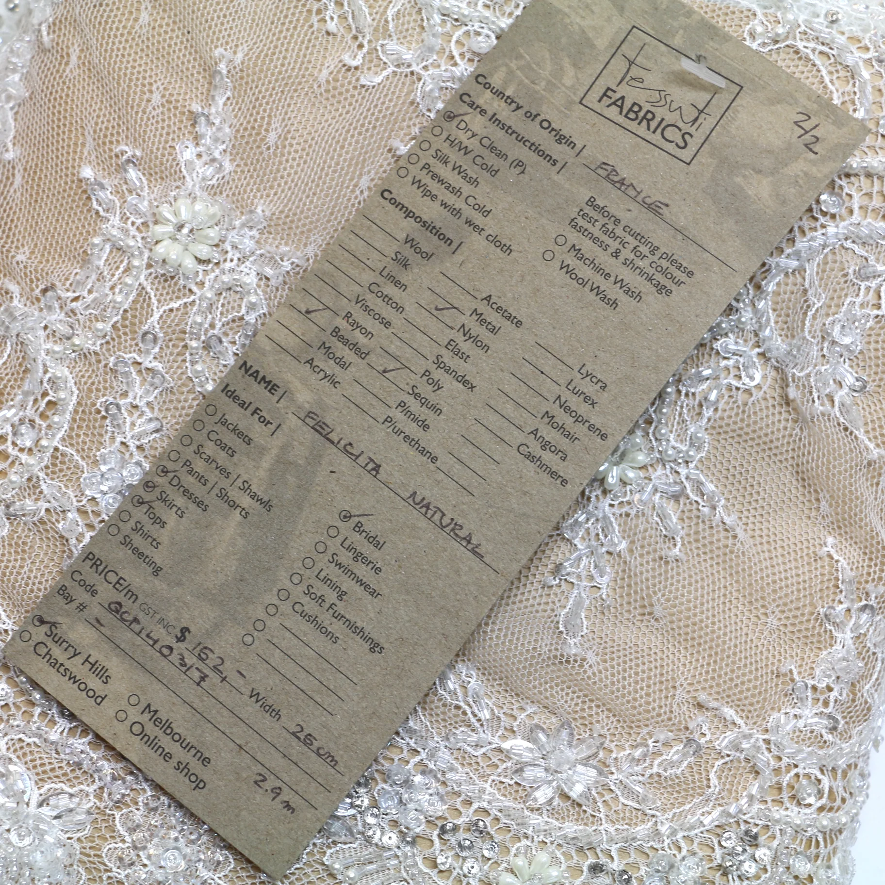 Felicita Natural - Lace Trim - 25cm - Image 4