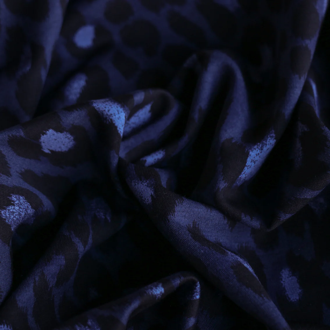 Feline Indigo Printed Ponti Knit - Image 2