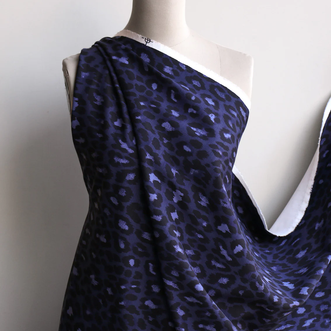 Feline Indigo Printed Ponti Knit - Image 4