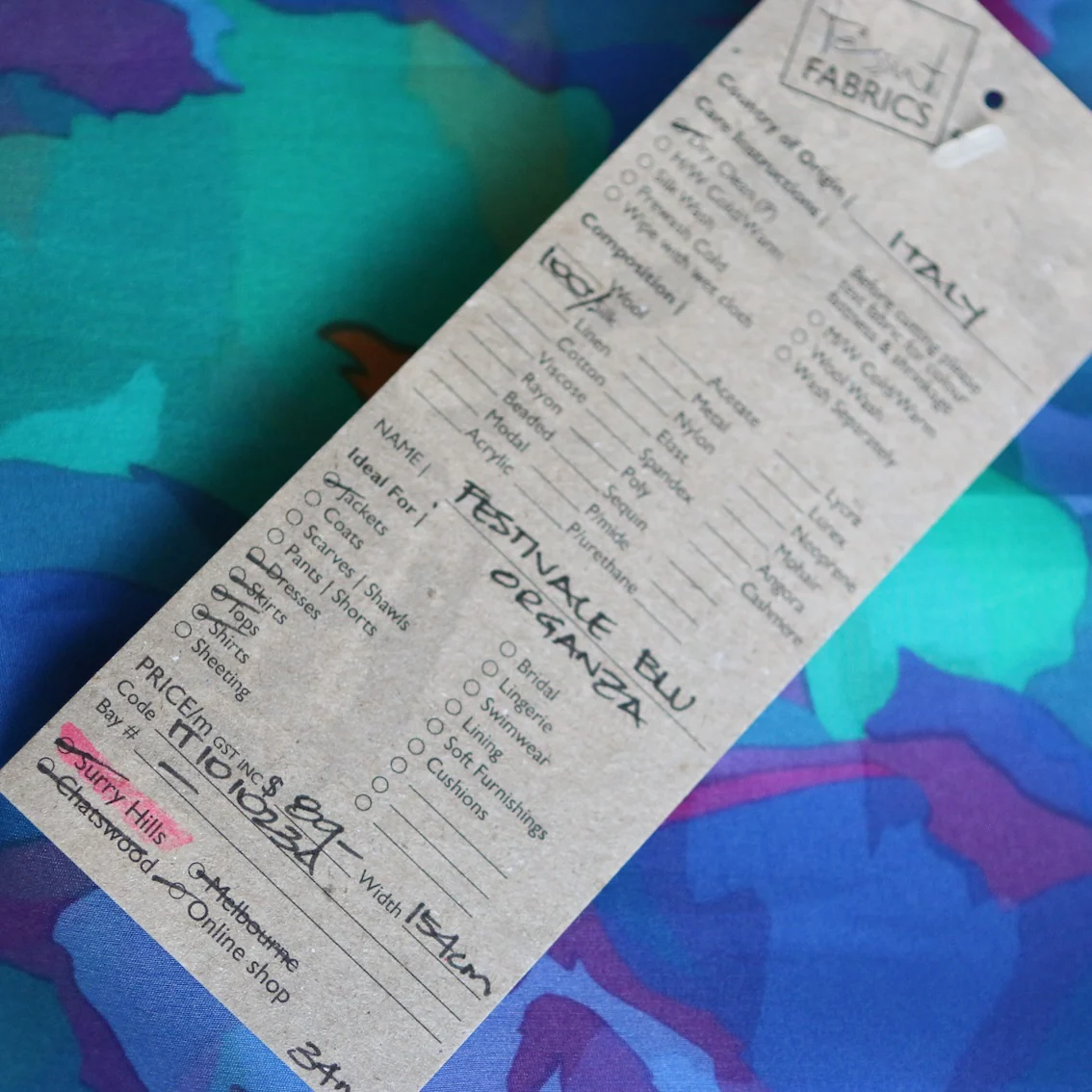 Festivale Blu Silk Organza - Image 3