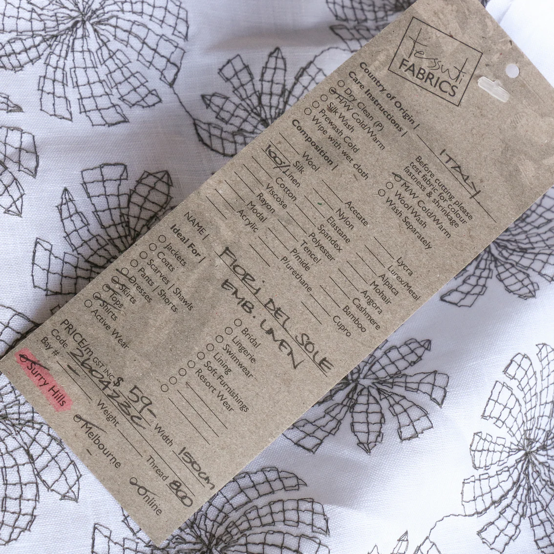 Fiori Del Sole - Embroidered Linen - Image 4