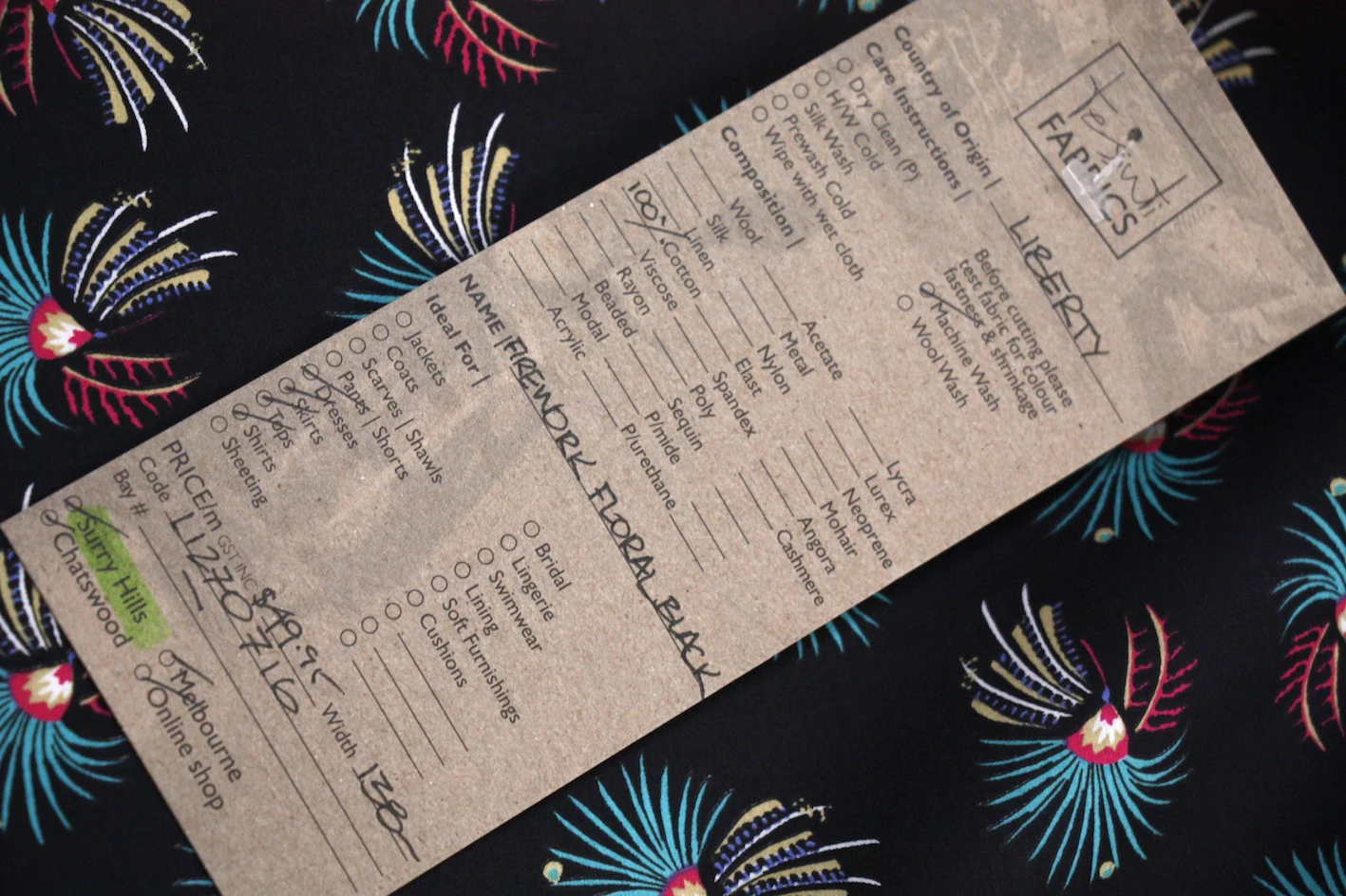 Firework Floral Black - Liberty Of London - Image 3