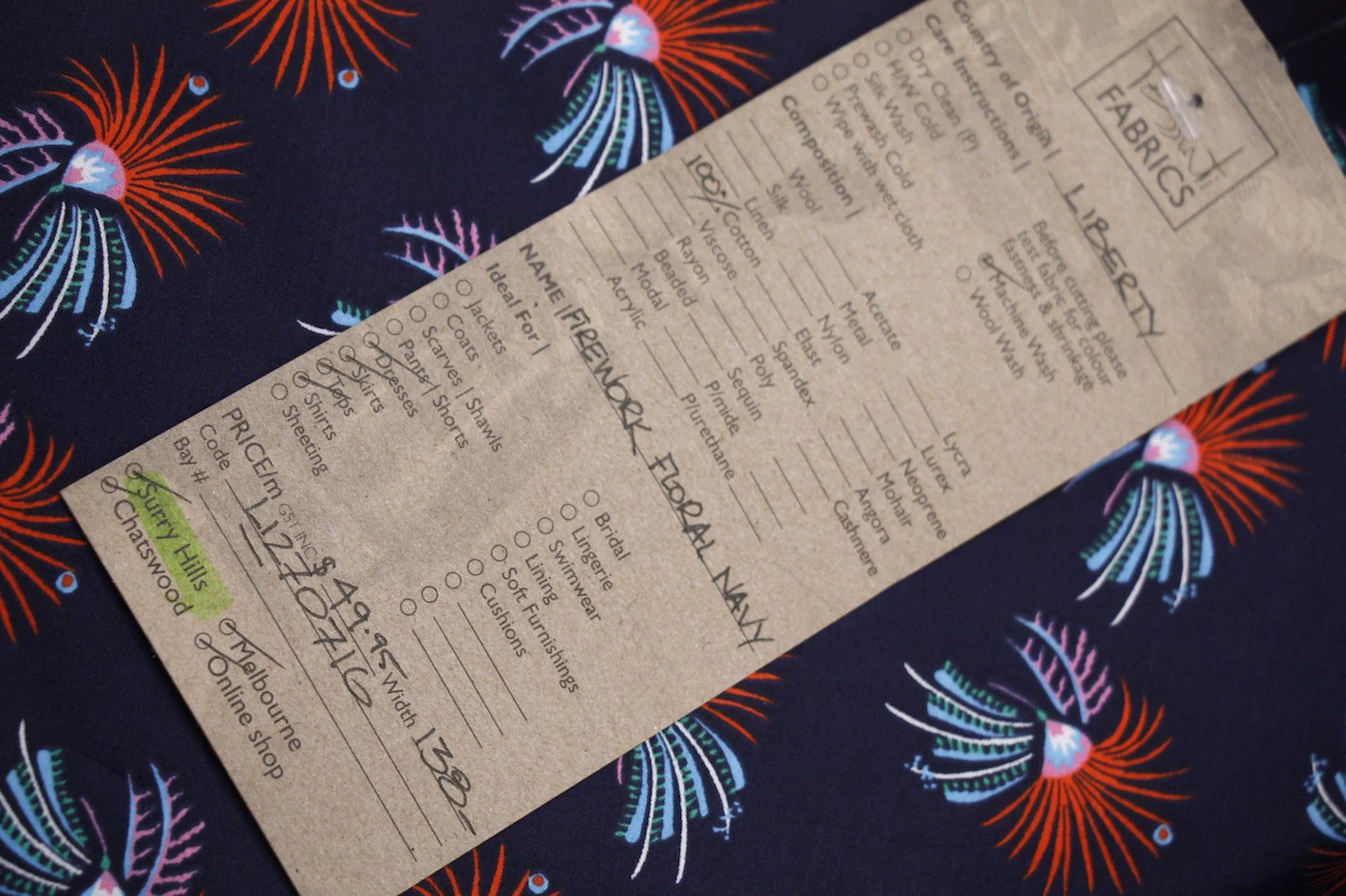 Firework Floral Navy - Liberty Of London - Image 3