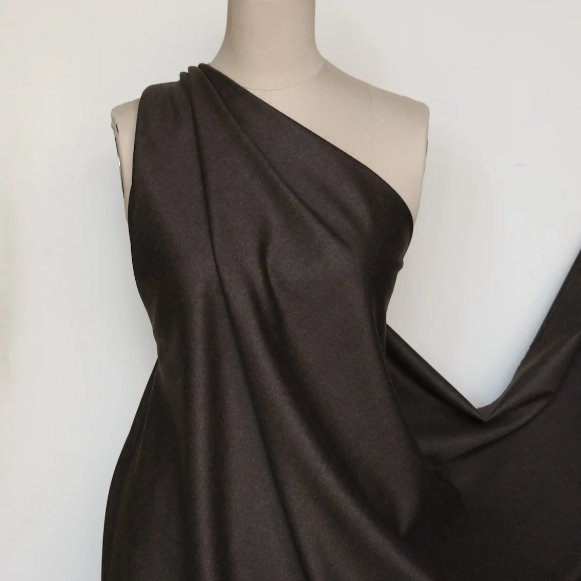Flannel Chocolate Wool Suiting - Image 4