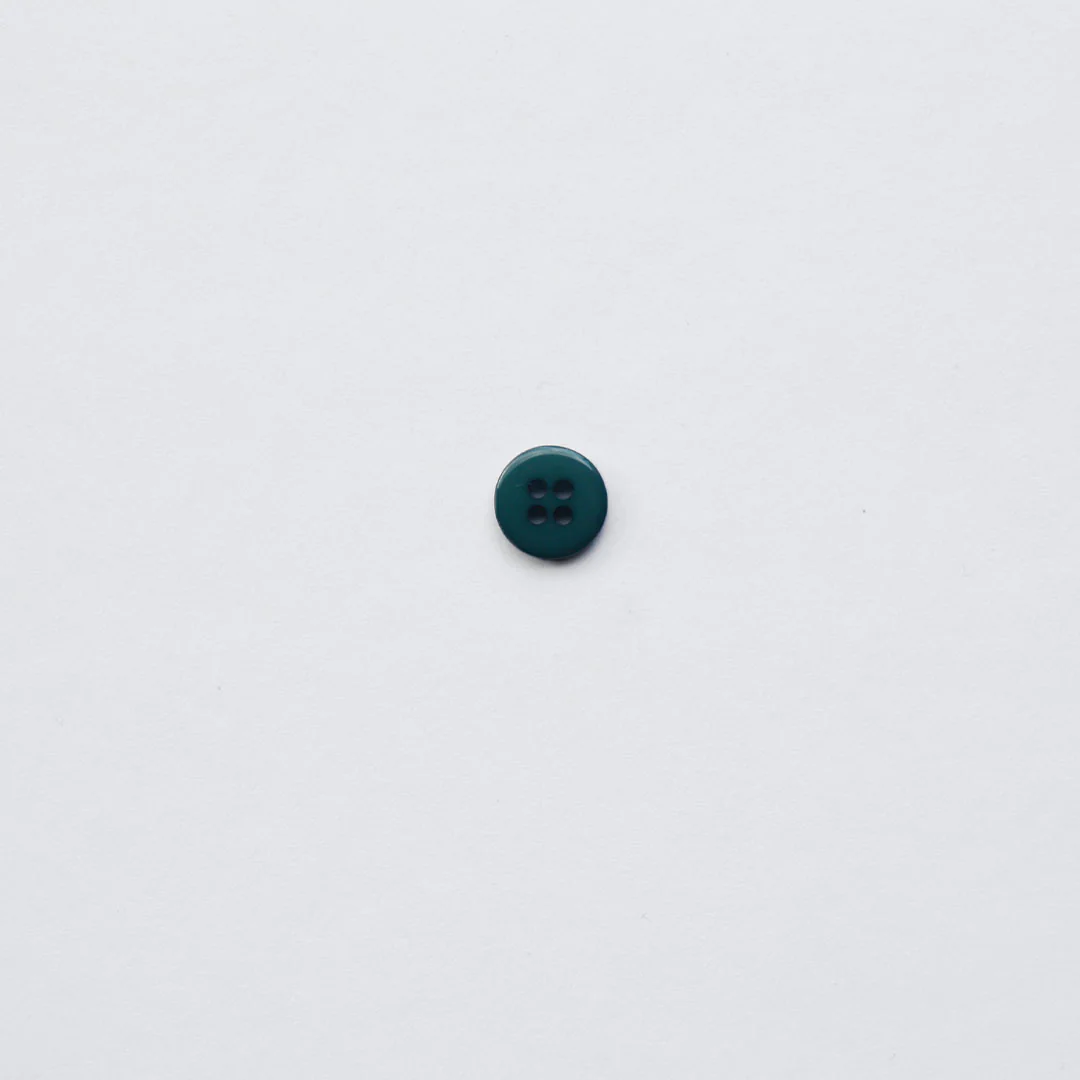 Flat Sateen Shirt Button - Teal - 12mm - Image 3