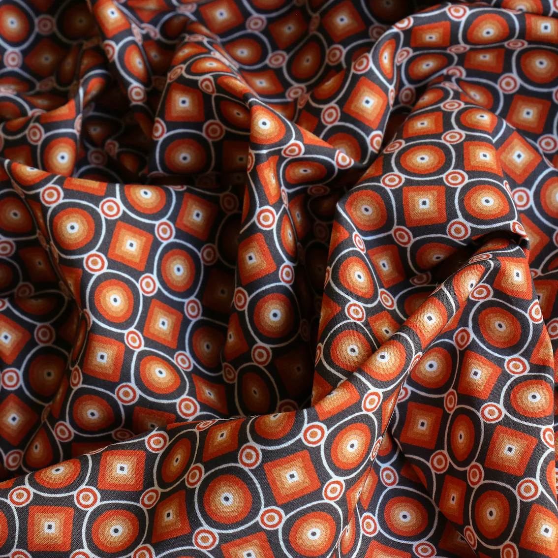 Fleetwood Mosaic Orange Cotton Shirting - Image 2