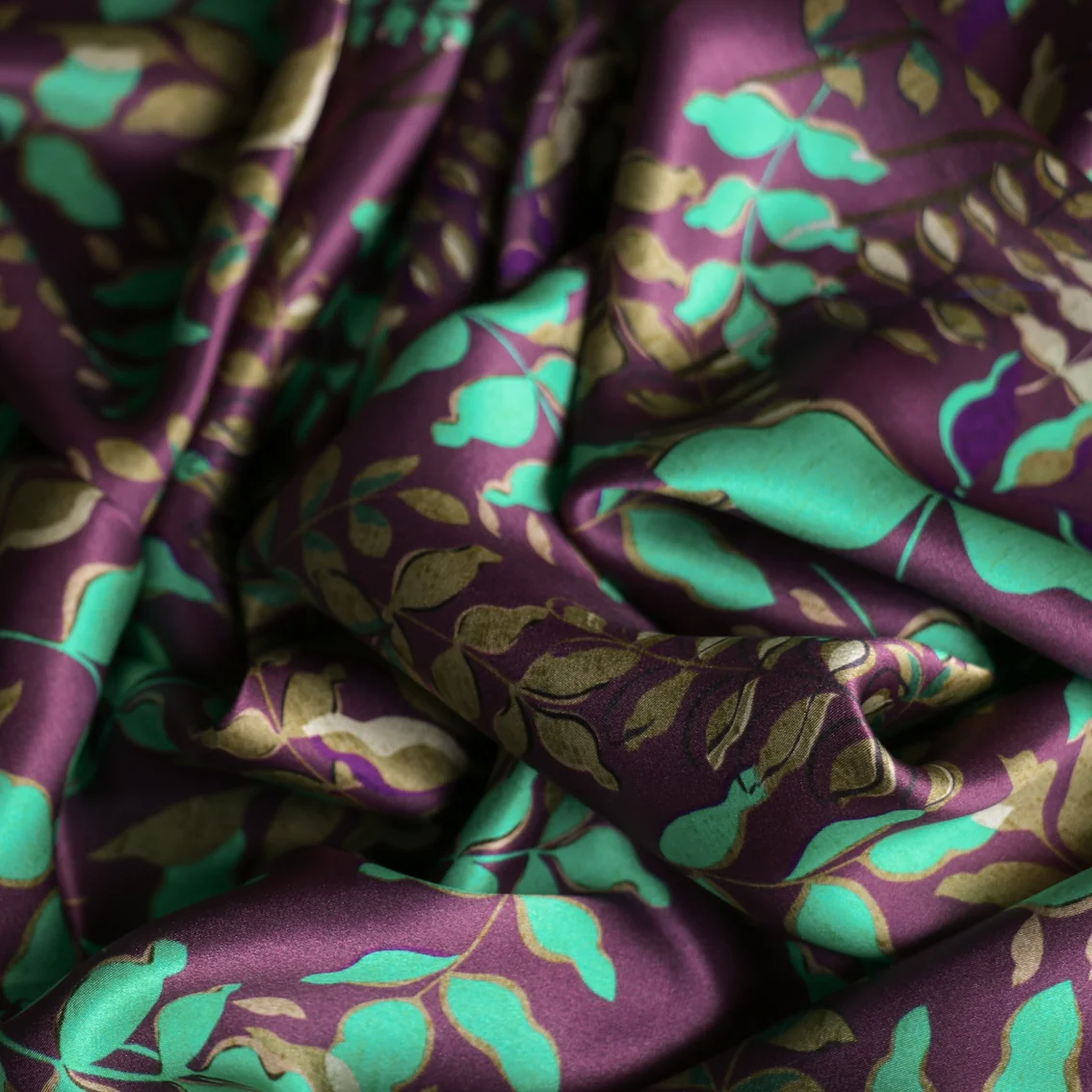 Flora Viola Silk Satin - Image 2