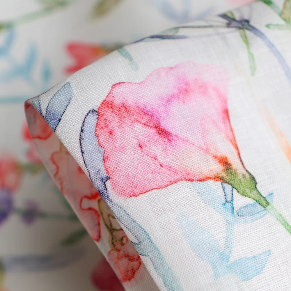 Floral Abstraction Multi Printed Linen
