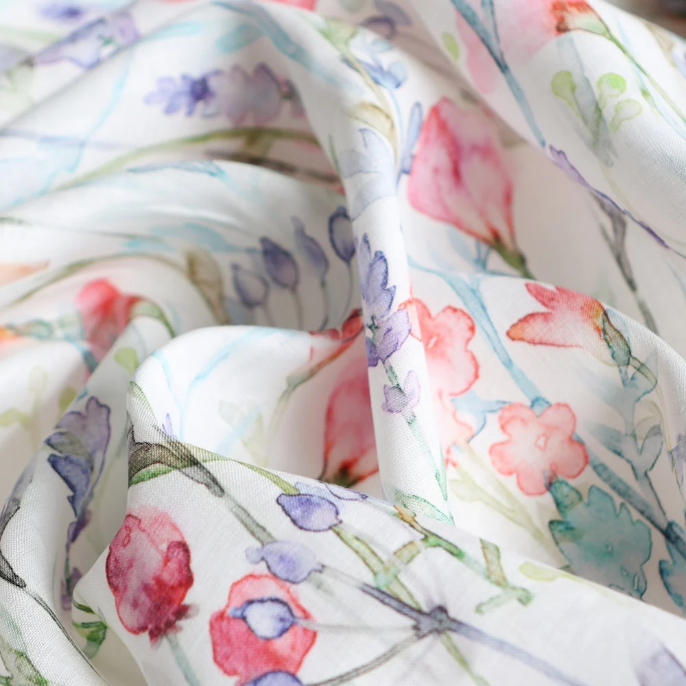 Floral Abstraction Multi Printed Linen - Image 2