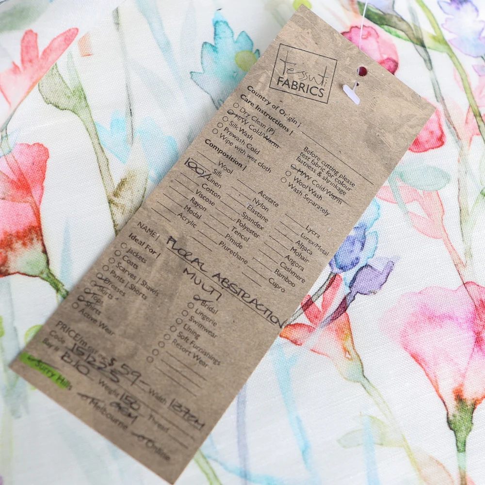 Floral Abstraction Multi Printed Linen - Image 4