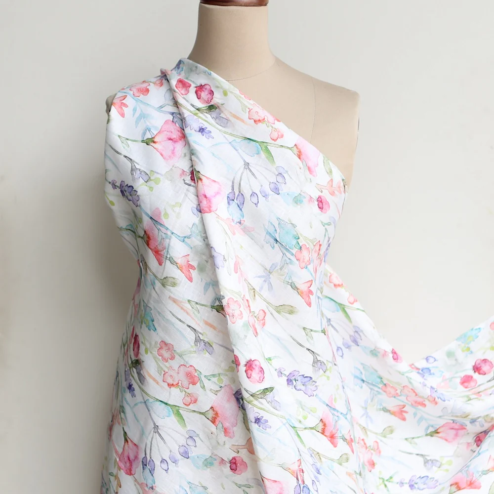 Floral Abstraction Multi Printed Linen - Image 5