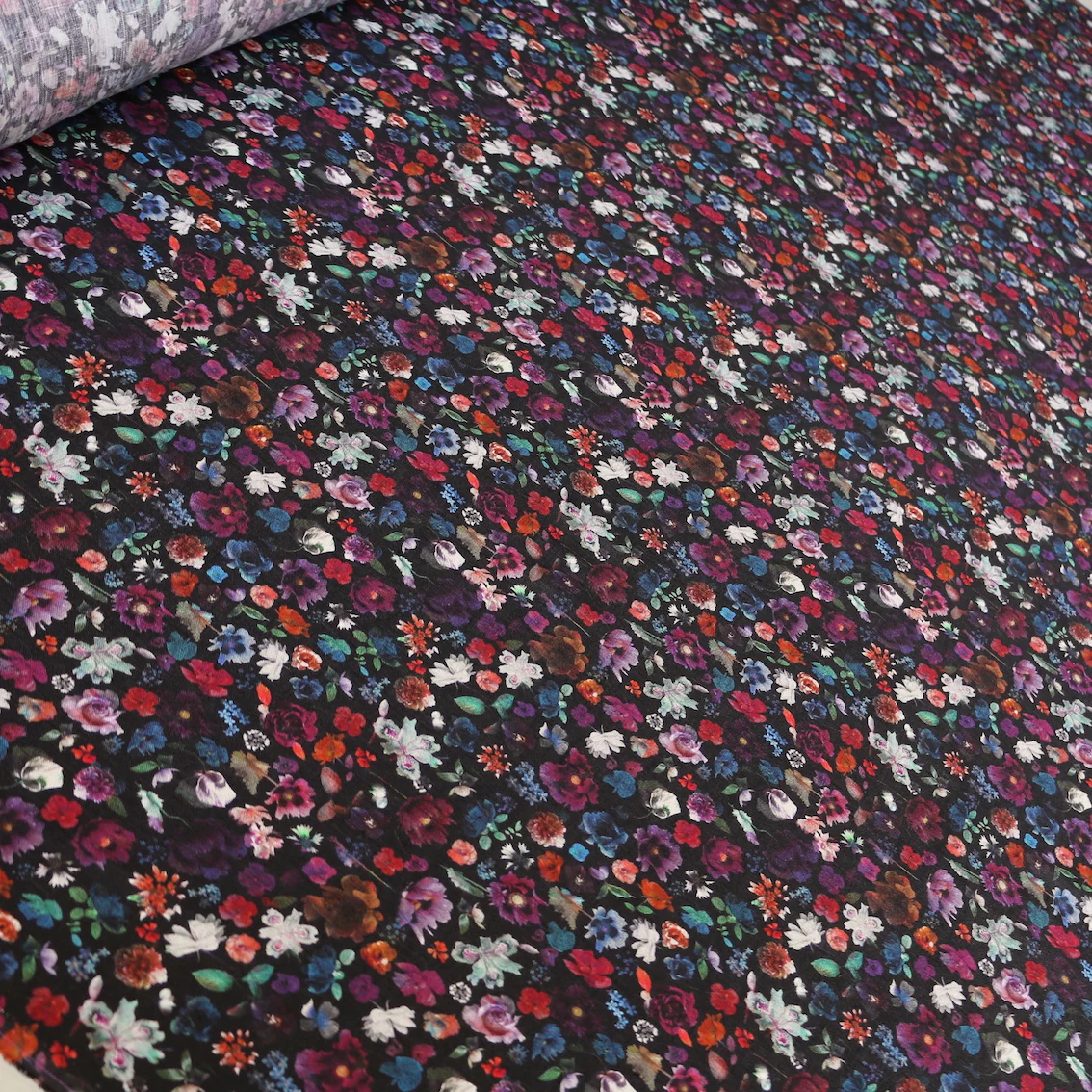 Floral Edit Black - Liberty Sycamore Linen - Image 4