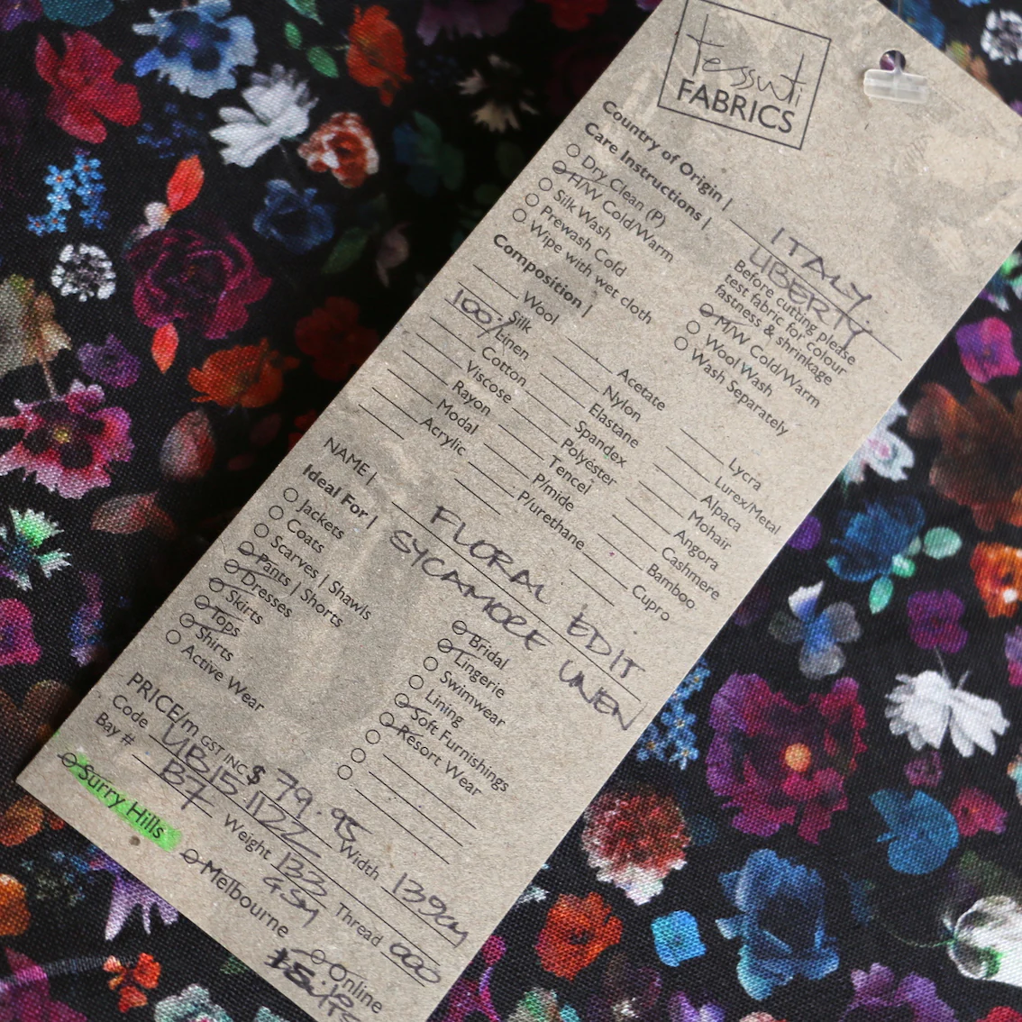 Floral Edit Black - Liberty Sycamore Linen - Image 5