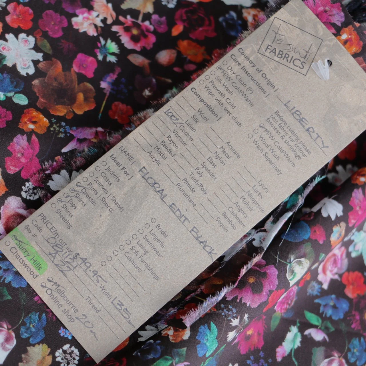 Floral Edit Black - Liberty Tana Lawn™ - Image 6