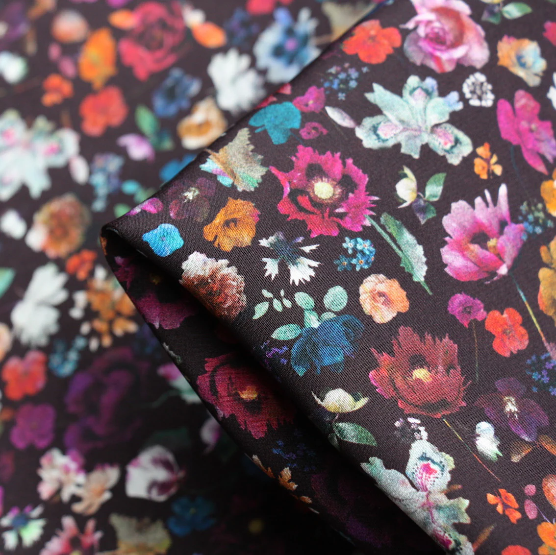 Floral Edit Black - Liberty Silk CDC