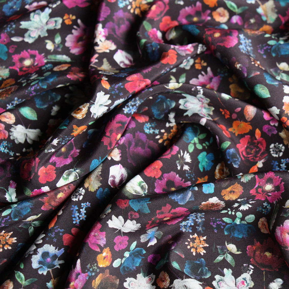 Floral Edit Black - Liberty Silk CDC - Image 2