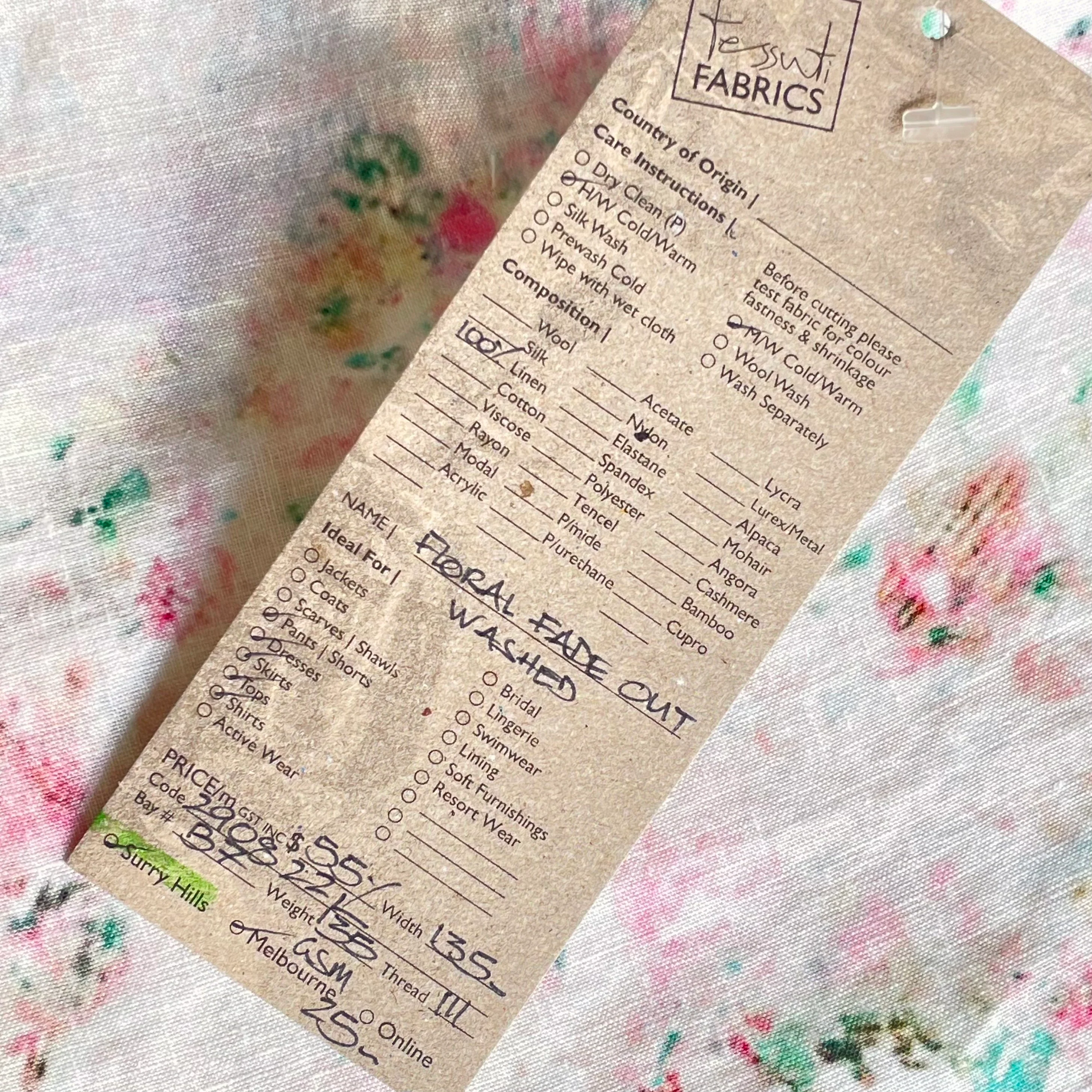 Floral Fade Out Washed Printed Linen - Image 4