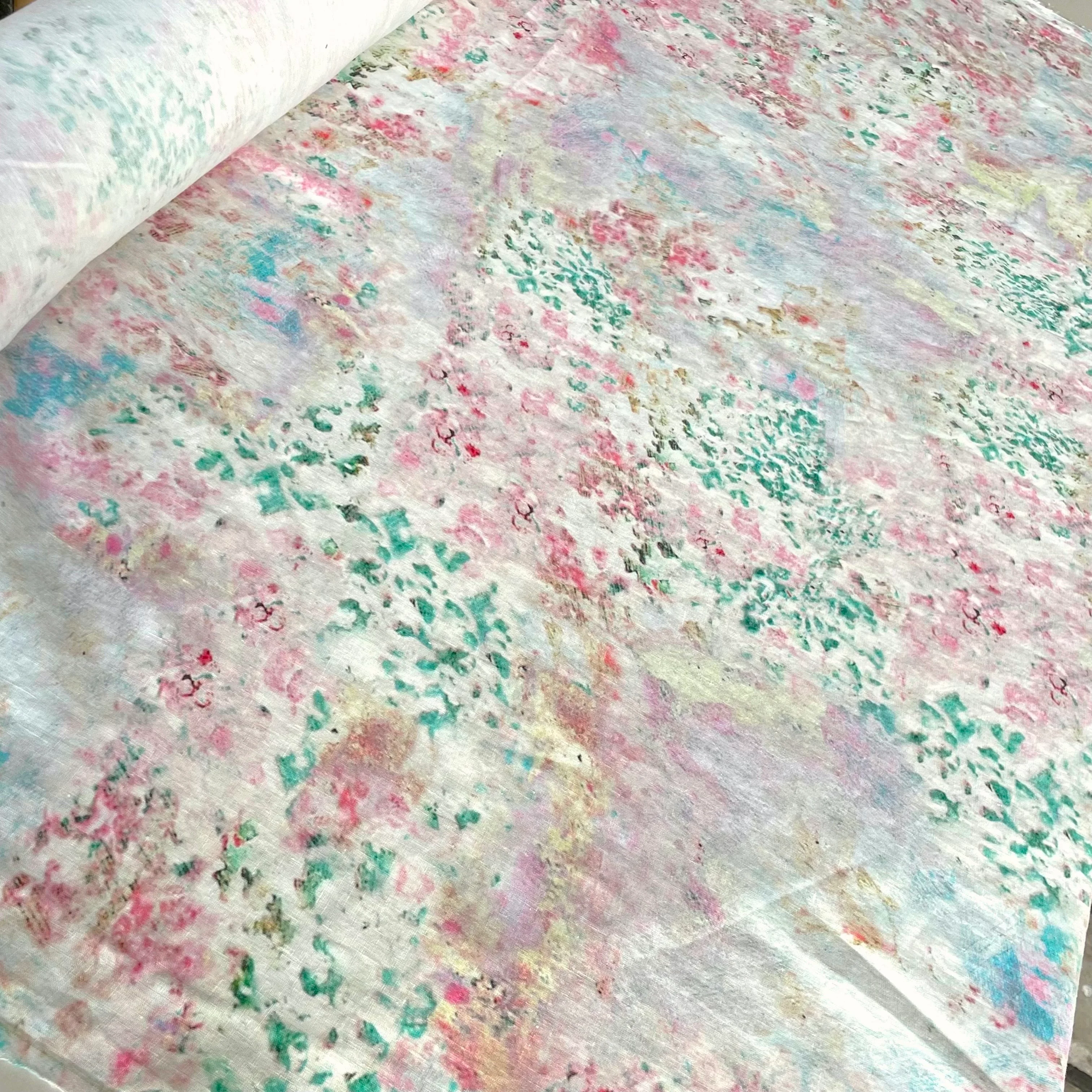 Floral Fade Out Washed Printed Linen - Image 5