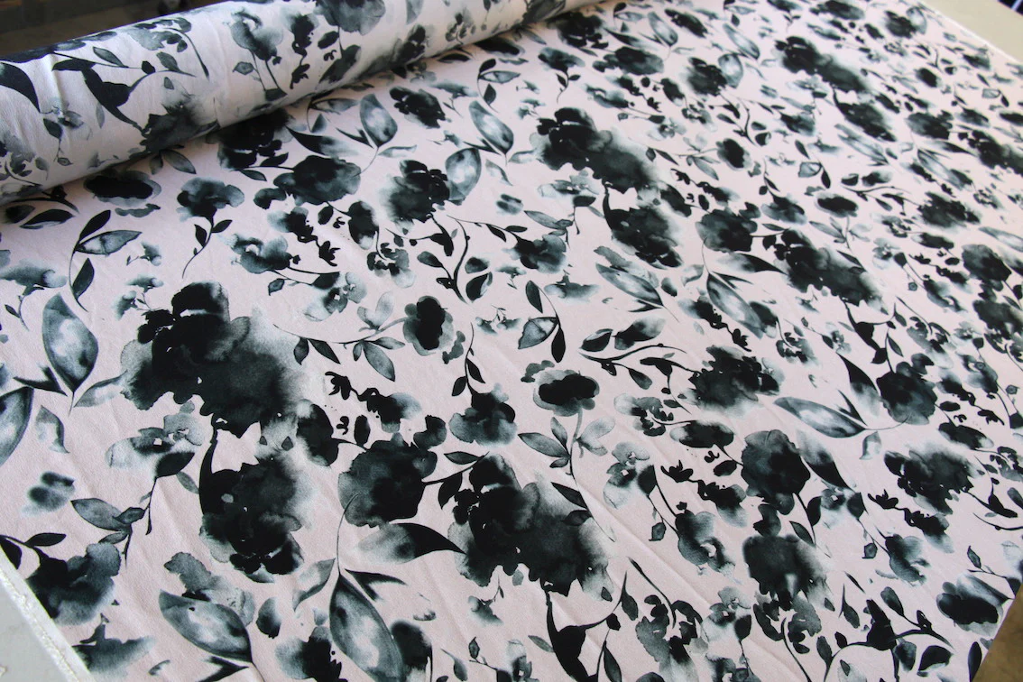 Floral Ink On Pink Silk CDC - Image 3