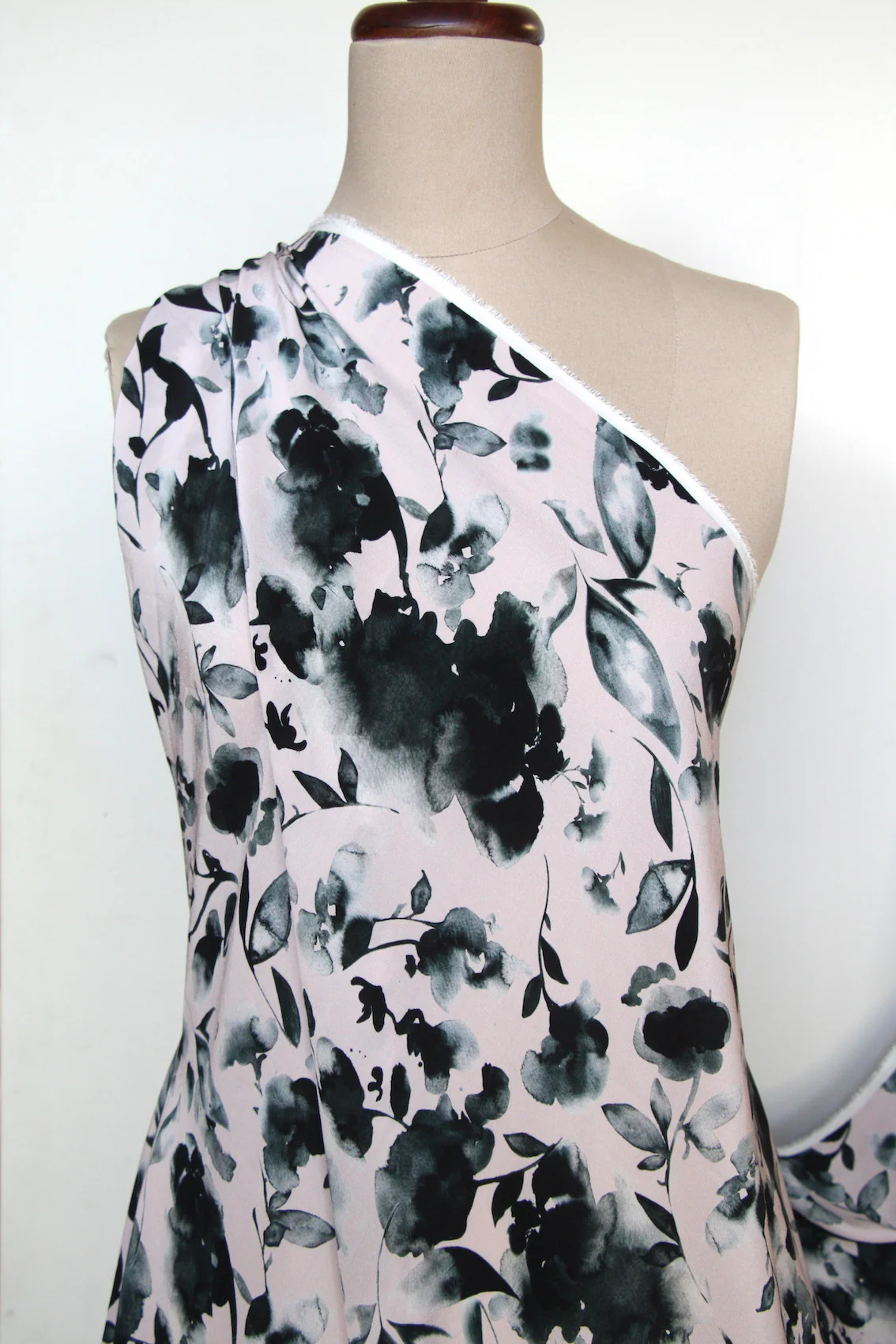 Floral Ink On Pink Silk CDC - Image 4