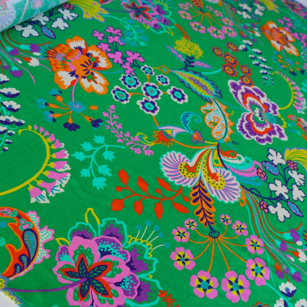 Floral Symphony Green - Liberty Sycamore Linen - Image 4