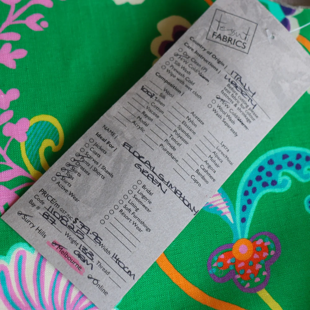 Floral Symphony Green - Liberty Sycamore Linen - Image 5