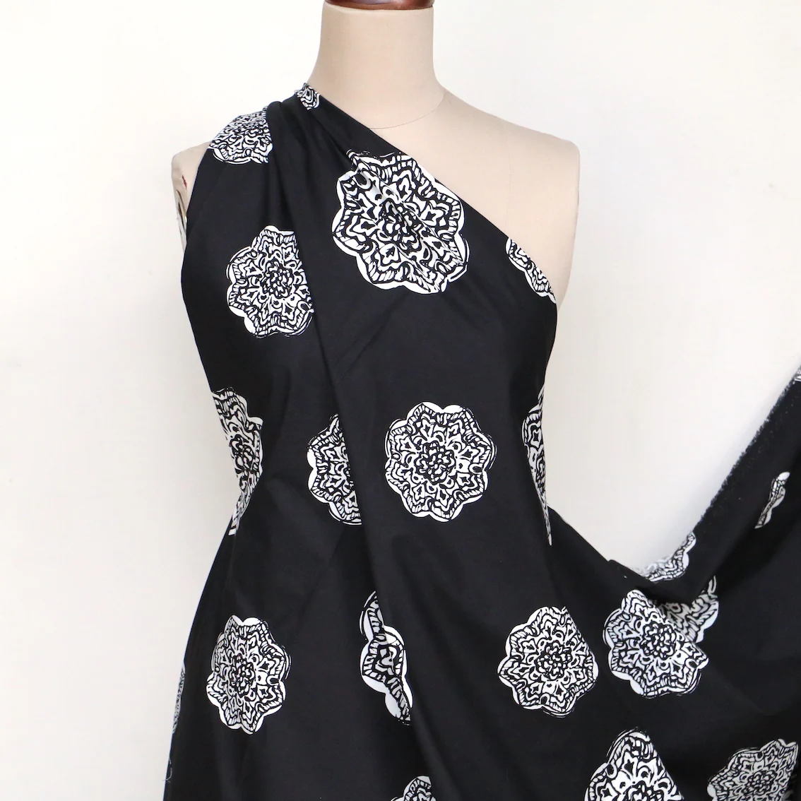 Floreale Nero Cotton Poplin - Image 5