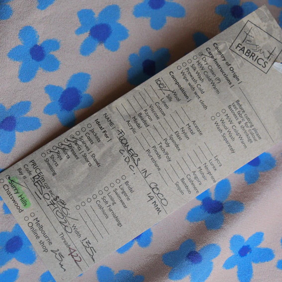 Flowers In Coco Washed Silk C.D.C - Image 4