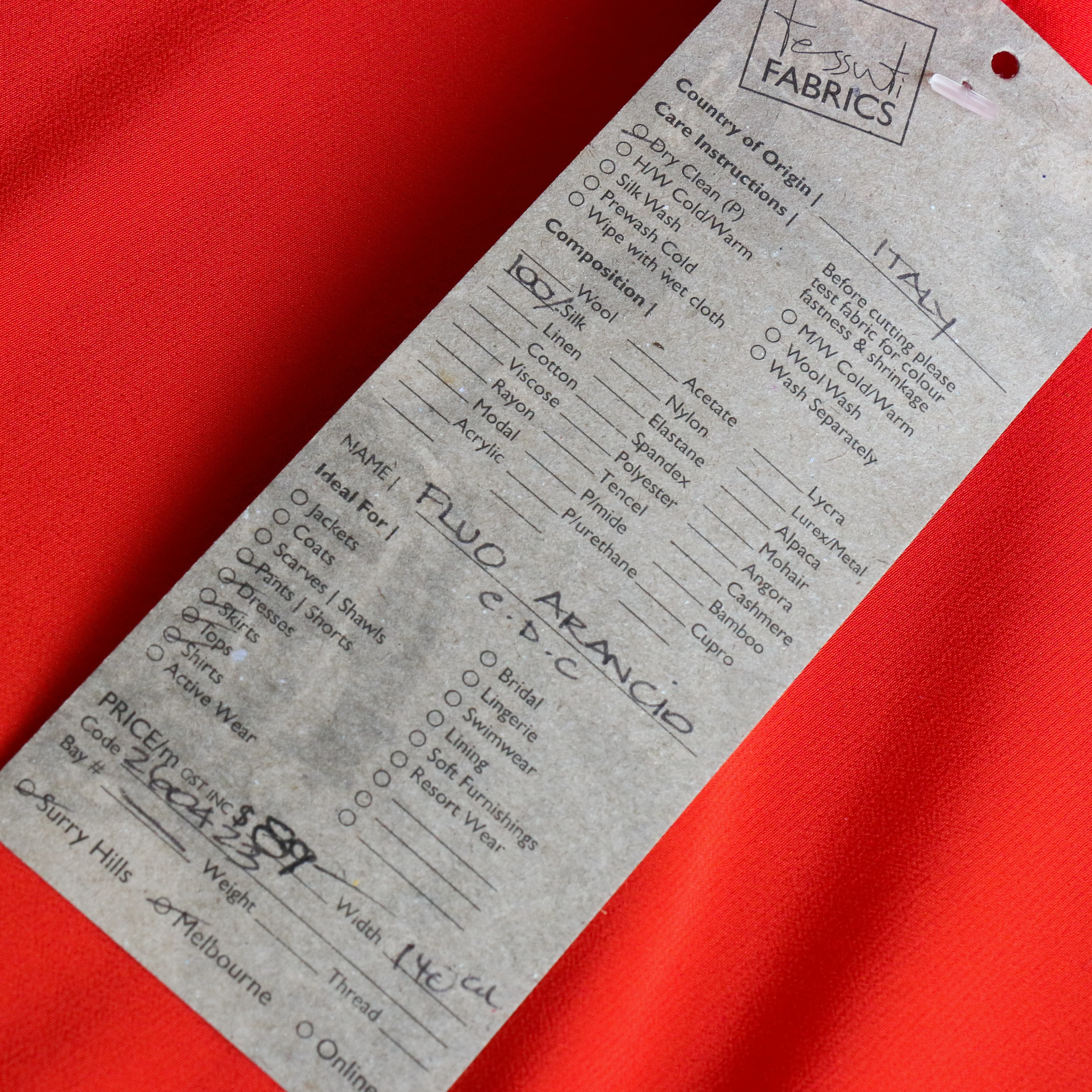 Fluo Arancio Silk Crepe De Chine - Image 3