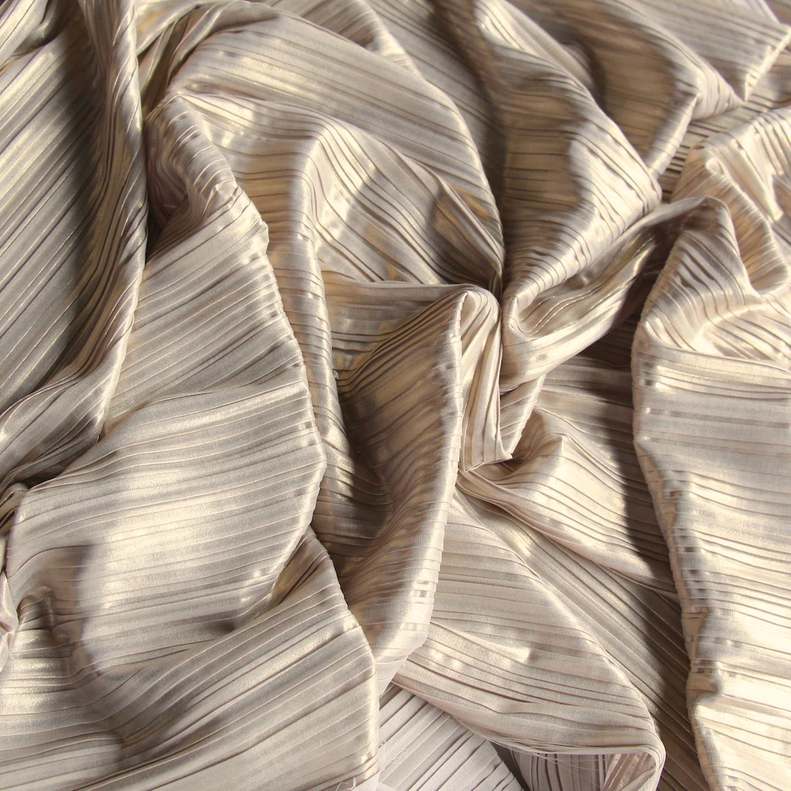 Folded Gold Pleated Double Georgette - Image 2