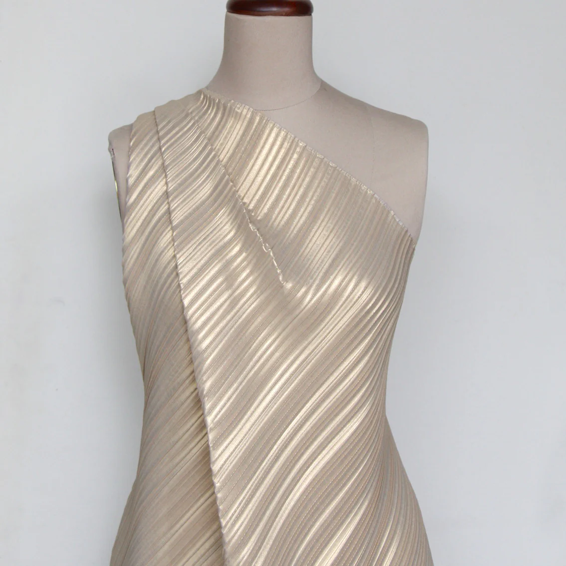 Folded Gold Pleated Double Georgette - Image 4