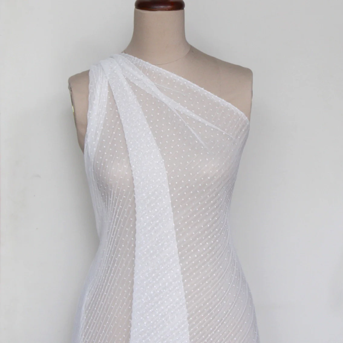 Folded Pearl Spot Pleated Tulle - Image 4