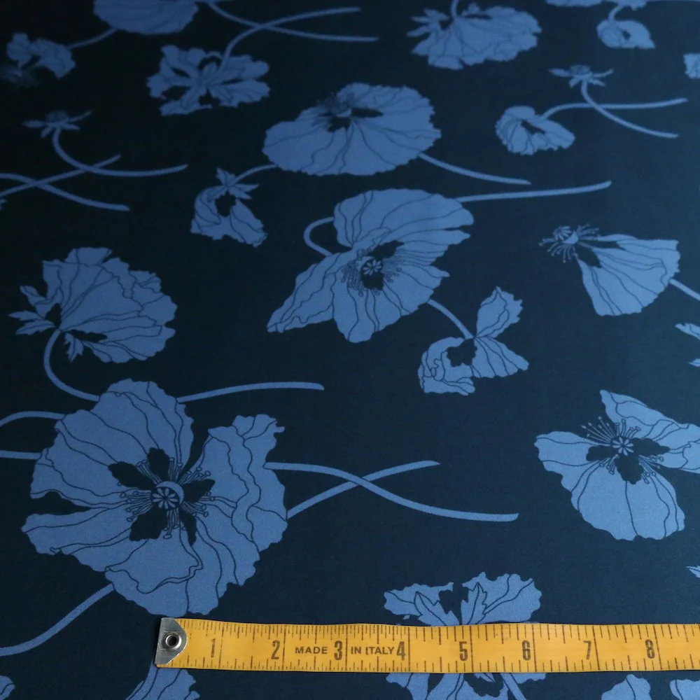 Fragile Bloom Navy - Liberty Belgravia Silk Satin - Image 3
