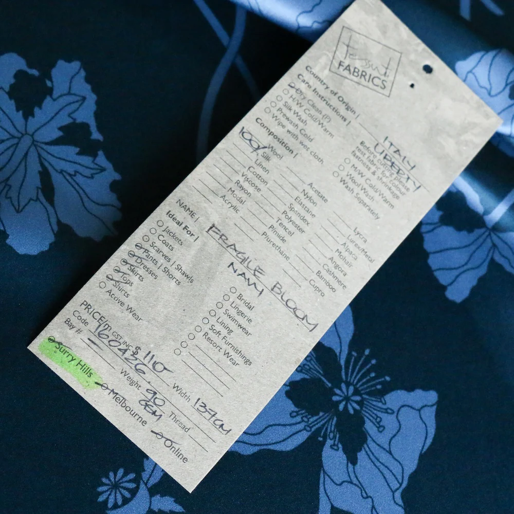 Fragile Bloom Navy - Liberty Belgravia Silk Satin - Image 4