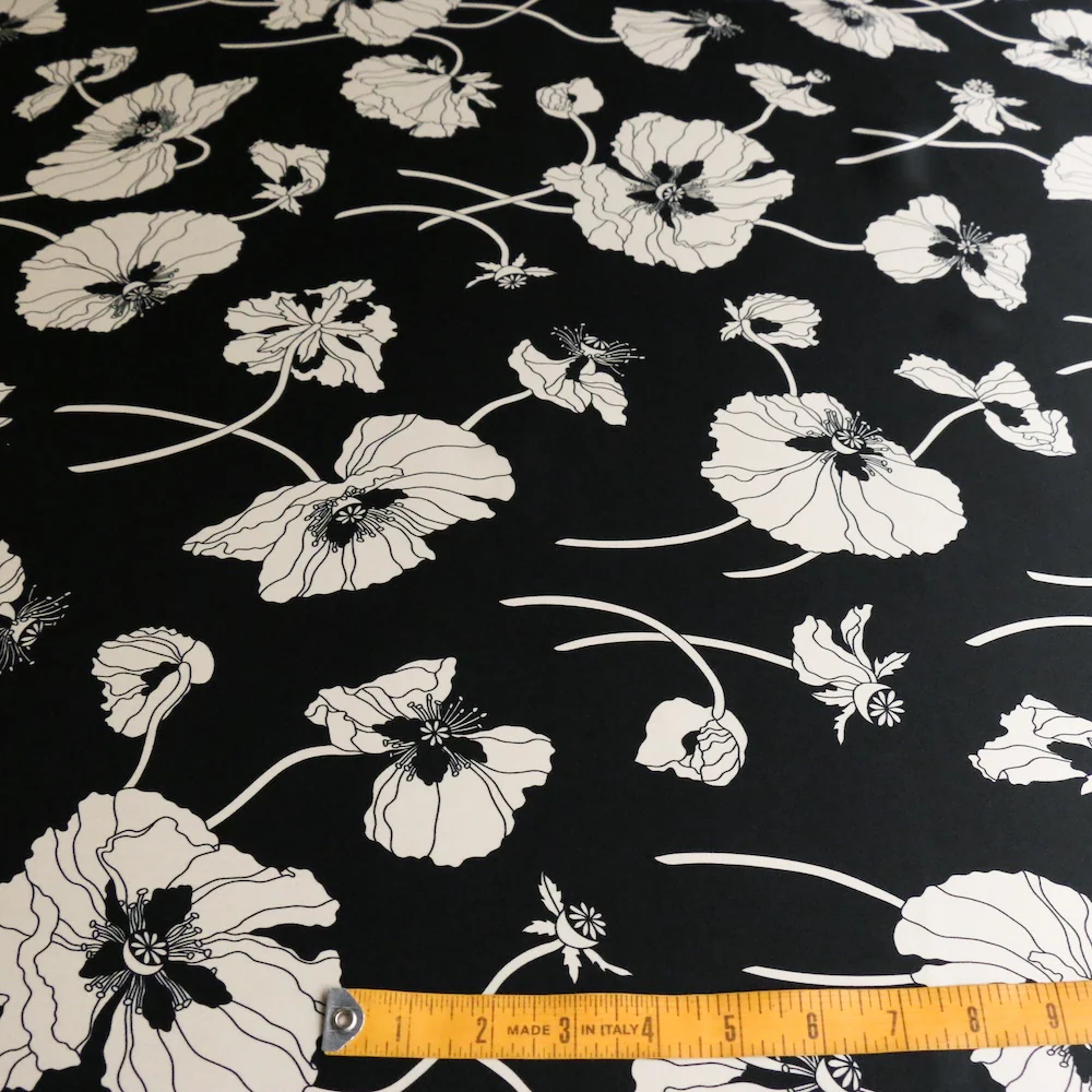 Fragile Blooms Black - Liberty Belgravia Silk Satin - Image 3