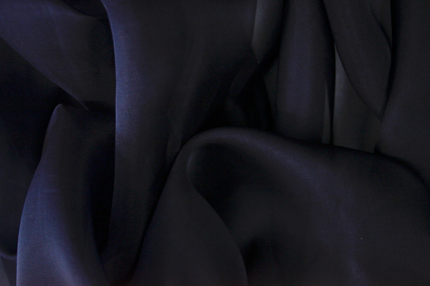 French Navy Silk Organza - Image 2