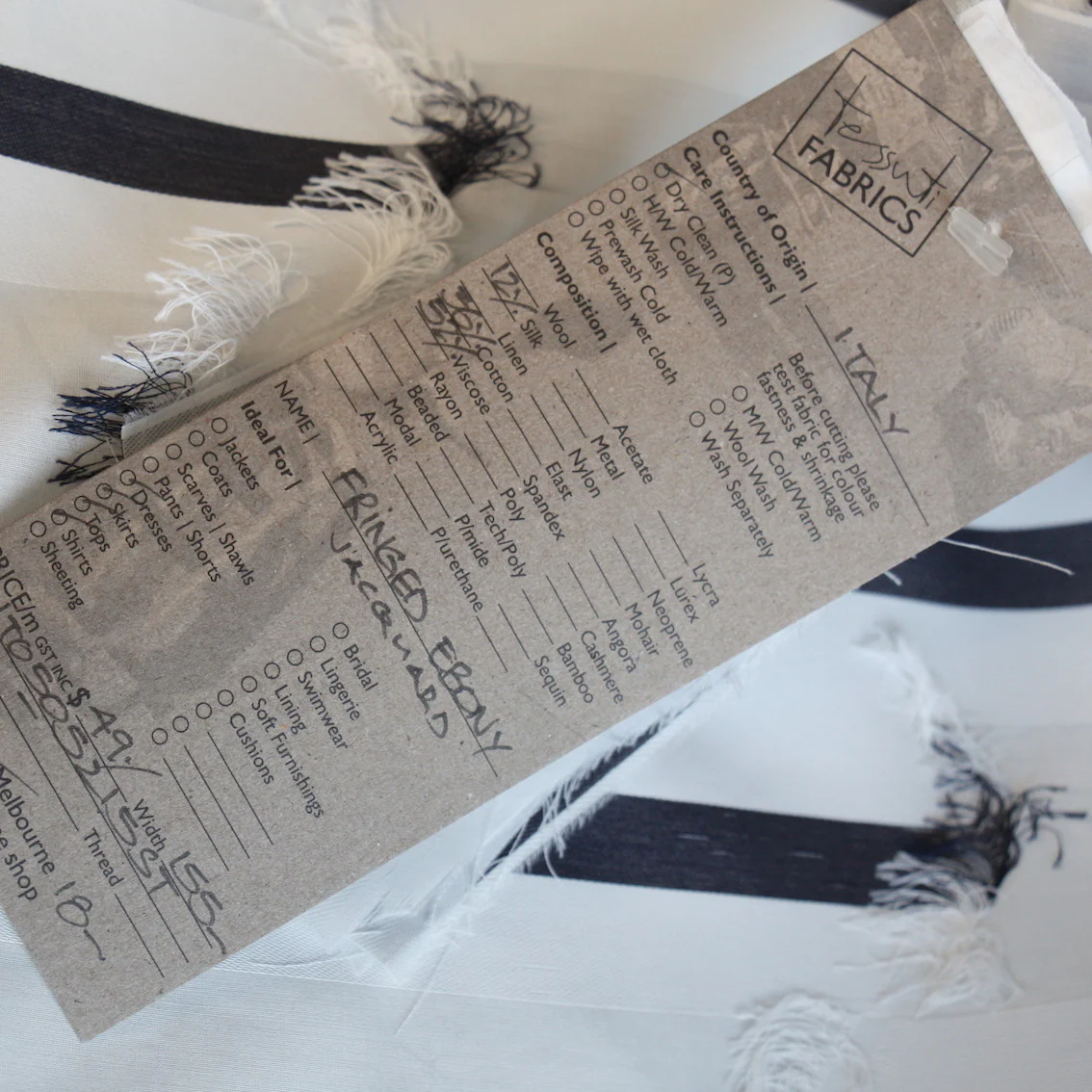 Fringed Ebony Blue Jacquard - Image 3